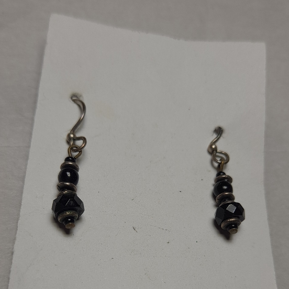 Elegant Black Beaded Earrings